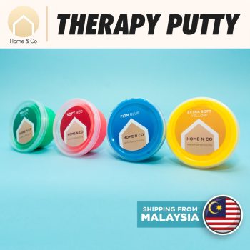 IMG_7077 Therapy putty is important for children who have fine motor skills difficulties and poor postural control. Therapist will usually practice and teach using our Therapy putty. Our Therapy Putty is supplied to special schools nationwide. Therapy putty is well known as a NON SURGERY medical treatment. It is widely used for rehabilitation worldwide Therapy putty is an excellent choice for treating carpal tunnel, arthritis, to regain hand movement after stroke or simple hand or finger strength training. Hand therapy putty exercises are a great way to regain dexterity in your hand with a simple, affordable accessory. Suitable for all ages of individual who needs hand & finger exercise, hand & grip strength exercises. Each colour represents different resistance for individual exercises of different difficulties and goals. Product description : ✅ Comes in individual plastic containers (100g each) ✅ Available in 4 different resistance level : BLUE ➡️ firm GREEN ➡️medium RED ➡️ soft YELLOW ➡️ Extra soft ✅ Non-toxic , Non-sticky , suitable for kids & adults ✅ Stretchable , pinch-able, mouldable , squeezable hand exercise,therapy putty,theraputty