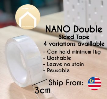 tape-3cm-1m-1 1. It can be easily cut to any size! Making it the best Gel Pad solution on the market! 2, It is easily removable and will not damage your walls or surfaces! 3, Washable and Infinitely reusable! 4,One roll is the equivalent of approximately 71 Standard sized Gel / Nano Pads! 5,Can hold items up to 1 KG on smooth surfaces 6, With a 2mm thickness, The Gel Grip Tape will stick to almost any smooth, clean and non-porous surface and stay there! 7, Will work in perfectly in a temperature range from -16C or above 120C 8, Non-Toxic, Recyclable and Eco-Friendly - The Gel Grip Tape is safe and Non-Toxic and when you're done with it, it can easily be recycled. Nano double sided tape