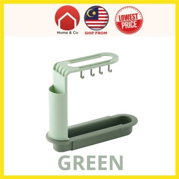 IMG_1448 NEW 2022 Latest Pantone Colours with Minimalist Design 3 in 1 : Sink Drainer + Utensils Holder + Towel Holder Make your home more spacious and beautiful Can put Chopsticks, Spoon, Fork, Washing Sponge, Towel, Detergent, Hand Wash etc Hollow bottom Design so no accumulate of water Special hooks for hanging small items and drying purpose. Perfect for apartment homes, single or double sink, office pantry and restaurants. Expendable Adjustable : To fit all sink. ABS Material Colour: Pink / Grey / Blue / Green Type: Scalable Adjust   sink rack over sink Order Now