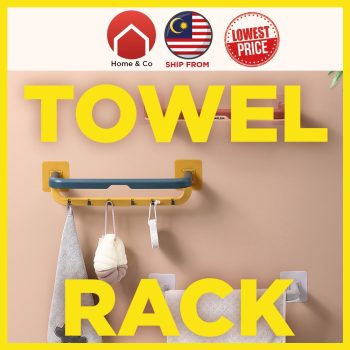 IMG_1566 Multipurpose RACK & Hook Suitable for Bathroom OR Toilet Stick ON - without drilling. Super strong adhesive on wall / glass / ceramic. Foldable to save space Can hold up to 3 kg CAN BE USED AS : Towel Hanger Rack ; Bathroom Hand Towel Rack, Cloth Rack, Popular Colour 2021 Suitable for smooth surfaces like glasses, wood, fridge door, marble, ceramic tiles. Steps to install: 1. Cleaning surface with cloth (to remove oil from surface) 2. Install rack onto adhesive tapes 3. Stick on wall & leave for 12 hours or more to make sure adhesive tape stick strongly on surface
