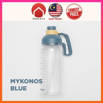 IMG_2864 Large Big Water Bottle 1800ml 💪 With Large Straw Do not need to keep refilling water because can keep large amount of water Strong Handle Easy Lock Lid Zero Leak BPA FREE Minimalist Design MUJI Feel Popular Colour of 2021