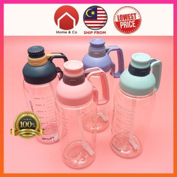 WB 1 Large Big Water Bottle 1800ml 💪 With Large Straw Do not need to keep refilling water because can keep large amount of water Strong Handle Easy Lock Lid Zero Leak BPA FREE Minimalist Design MUJI Feel Popular Colour of 2021