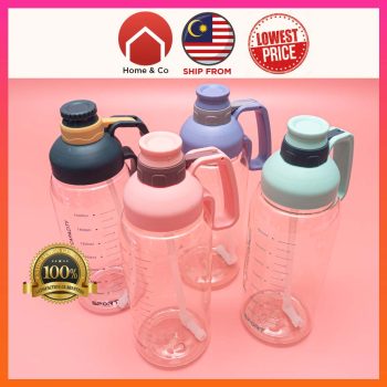 WB 1 Large Big Water Bottle 1800ml 💪 With Large Straw Do not need to keep refilling water because can keep large amount of water Strong Handle Easy Lock Lid Zero Leak BPA FREE Minimalist Design MUJI Feel Popular Colour of 2021 Order Now