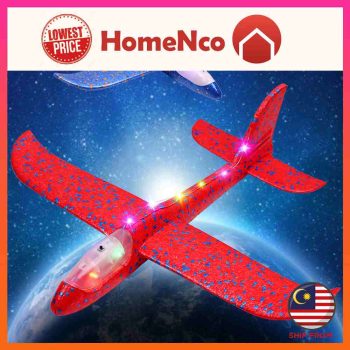 Kids LED Light Hand Throw Airplane Aeroplane Outdoor Launch Flying Foam Glider Toy Gifts Material: EPP foam Size: 49x47x22cm