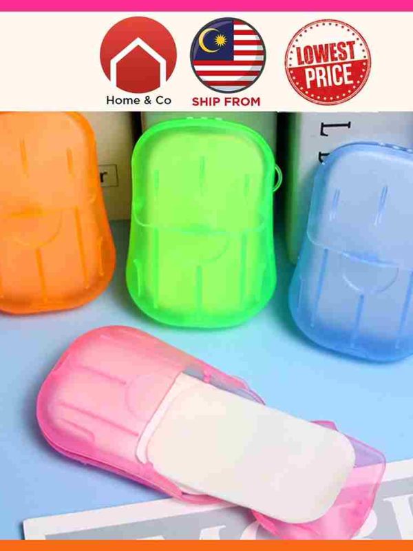 Back To School | 20pcs Soap Paper Flower Fragrance Disposable Portable Hand Washing Soap Travel Cleaning Kertas Sabun